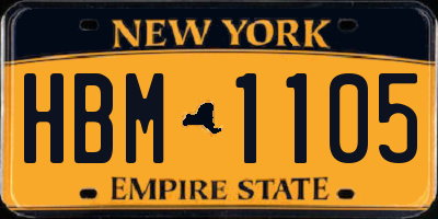 NY license plate HBM1105