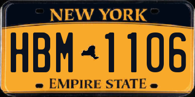 NY license plate HBM1106