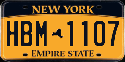 NY license plate HBM1107