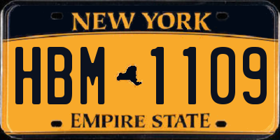 NY license plate HBM1109