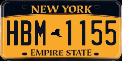 NY license plate HBM1155