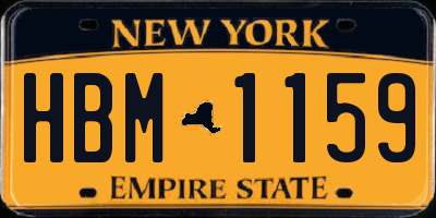 NY license plate HBM1159