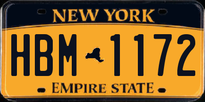 NY license plate HBM1172