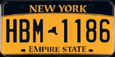 NY license plate HBM1186
