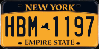 NY license plate HBM1197