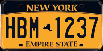 NY license plate HBM1237
