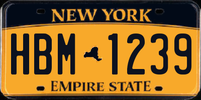 NY license plate HBM1239