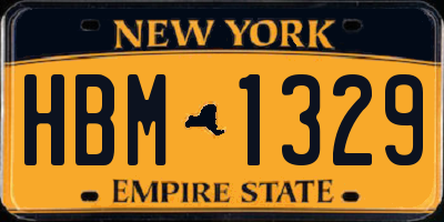NY license plate HBM1329