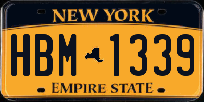 NY license plate HBM1339