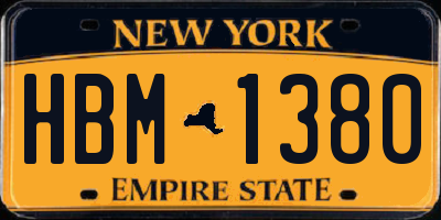 NY license plate HBM1380