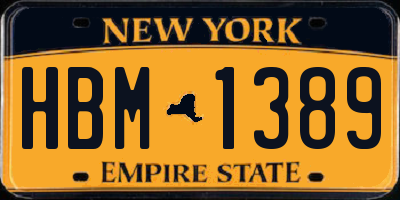 NY license plate HBM1389