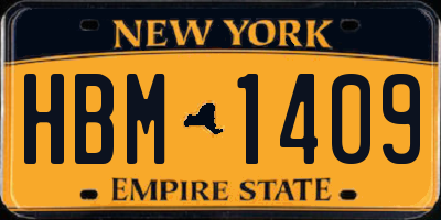 NY license plate HBM1409