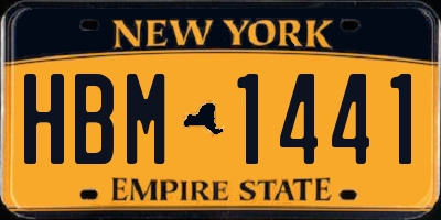 NY license plate HBM1441