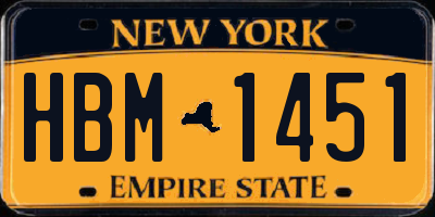 NY license plate HBM1451