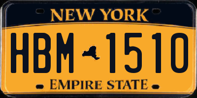 NY license plate HBM1510