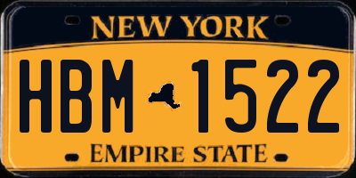 NY license plate HBM1522