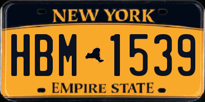 NY license plate HBM1539
