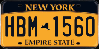 NY license plate HBM1560