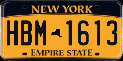 NY license plate HBM1613