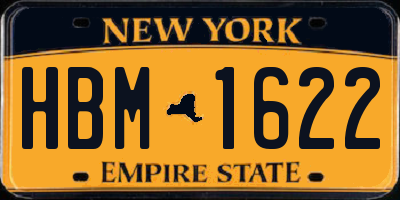 NY license plate HBM1622
