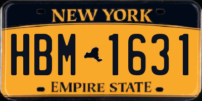 NY license plate HBM1631