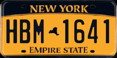 NY license plate HBM1641