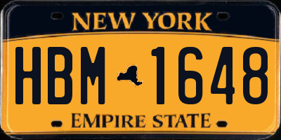 NY license plate HBM1648