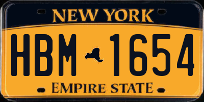 NY license plate HBM1654