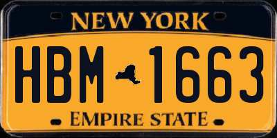 NY license plate HBM1663