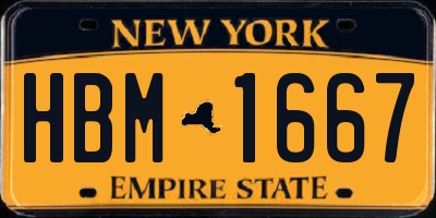 NY license plate HBM1667