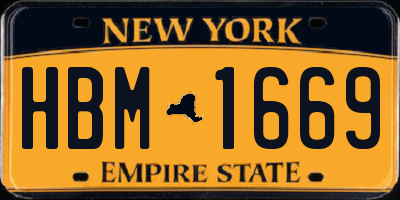 NY license plate HBM1669
