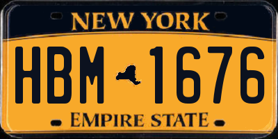 NY license plate HBM1676