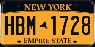 NY license plate HBM1728