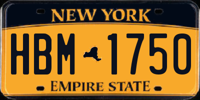 NY license plate HBM1750