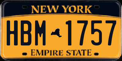 NY license plate HBM1757