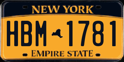 NY license plate HBM1781