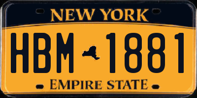 NY license plate HBM1881