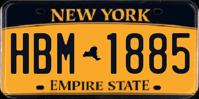 NY license plate HBM1885