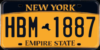 NY license plate HBM1887