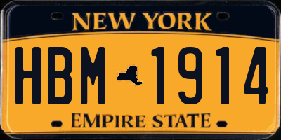 NY license plate HBM1914