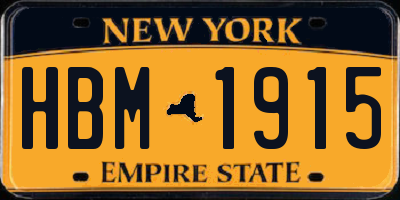 NY license plate HBM1915