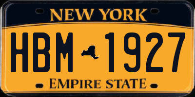 NY license plate HBM1927