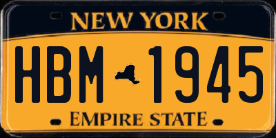 NY license plate HBM1945