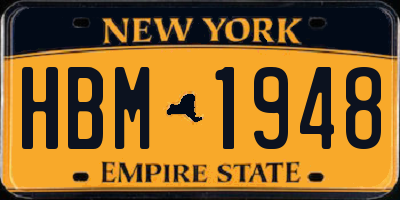 NY license plate HBM1948