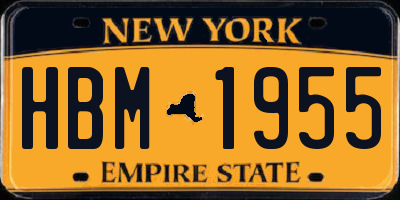 NY license plate HBM1955