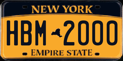 NY license plate HBM2000