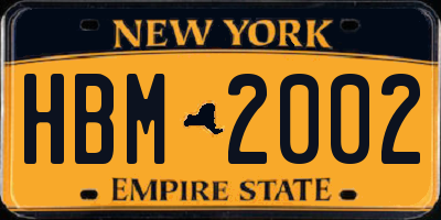 NY license plate HBM2002