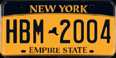 NY license plate HBM2004