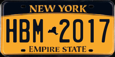 NY license plate HBM2017