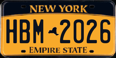 NY license plate HBM2026